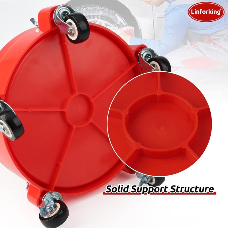Linforking Bucket Dolly 5 Gallon with Wheels,360°Rolling Car Wash Buckets Dolly for 2.5 to 5 Gallon Buckets with Bucket Insert,Cleaning Brush,Supports Up to 300 lbs - Image 4
